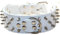 haoyueer Pitbull Hundehalsband, Leder, mit Nieten, 5,1 cm breit, stilvolles Leder-Hundehalsband für mittelgroße und große Hunde, Größe XL, Weiß