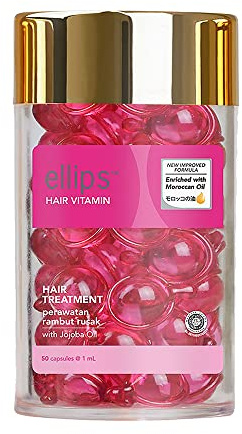 Ellips Huile de beauté capillaire à l'huile marocaine, type pot (50 capsules), traitement capillaire (paquet de 1)