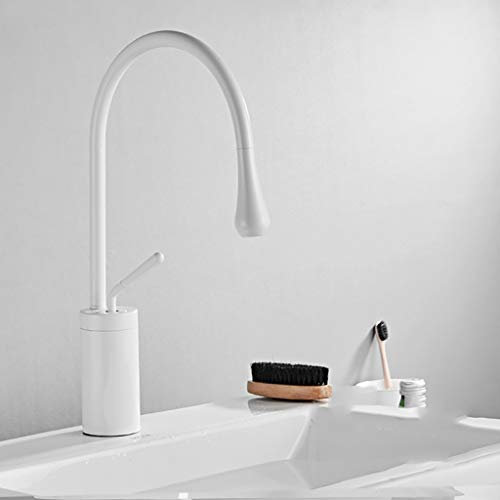 Moderne cascade populaire salle de bains robinet d'évier mitigeur simple trou Mélangeur lavabo Robinet solide Mono lavabo Baignoire Vanity Navire Robinets d'évier (Color : B)