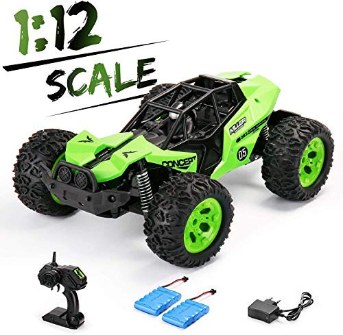 SainSmart Jr. 808-60-704-BBU RC Geländewagen 0.05 Ferngesteuertes Auto Buggy mit Zwei Wiederaufladbaren Batterien, Elektro Off Road Hohe Geschwindigkeiten Monstertruck 25KM/h für Draußen Spielzeug Kinder, Grün
