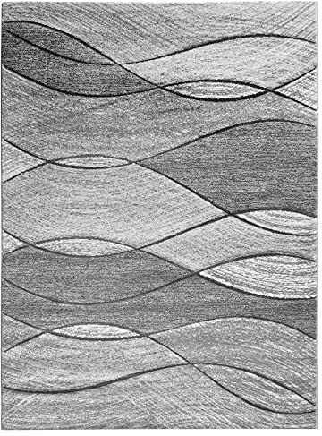 SrS Rugs® Impulse - Area Rug for Living Room, Bedroom, Hallway Runner Rug - Abstract Geometric Design - Provides Home with Comfort and Warmth (Grey, 240cm x 330cm)