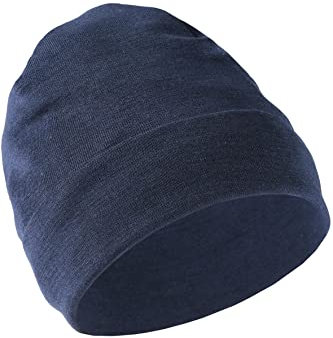 Engel Natur, Merino Mütze Damen/Herren, 70% Wolle (kbT), 30% Seide (Marine)