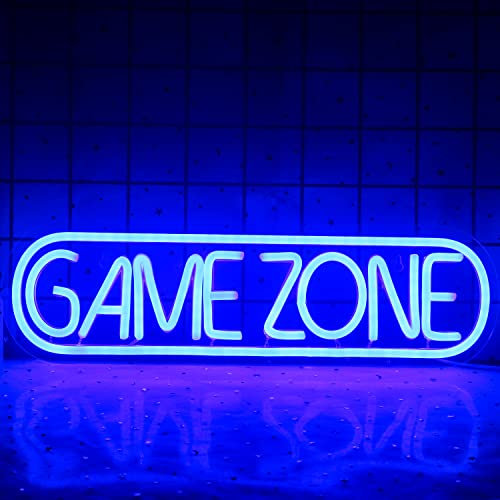 Panel de Neon de Juego Zona de Neon de Gamer LED Neon Light Gaming Zone Neon para decoración de sala de juegos, patio de juegos, pub, regalo para adolescentes, amigos, niños