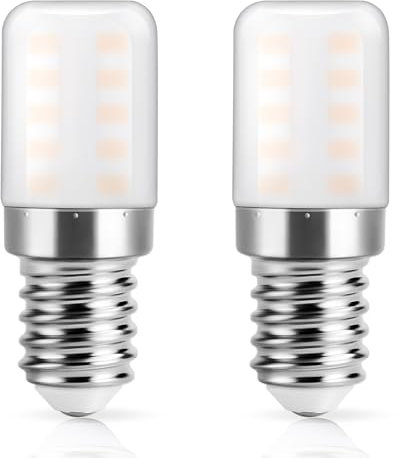 DiCUNO Fridge Bulb E14 LED, 3W (30W Halogen), Warm White 2700K, 270LM, Non-dimmable E14 Small Edison Screw Lamps for Home Lighting/Refrigerator/Cooker Hood/Night Light, Pack of 2