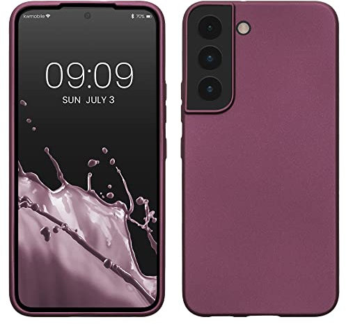 kwmobile Case kompatibel mit Samsung Galaxy S22 Hülle - Schutzhülle aus Silikon metallisch schimmernd - Handyhülle Metallic Lavendel