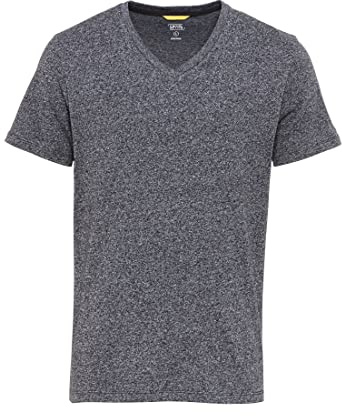 camel active Herren T-Shirt mit V-Ausschnitt | Basic kurzarm Shirt aus biologischer Baumwolle in Grau, Grün, Dunkelblau und Dunkelgrau