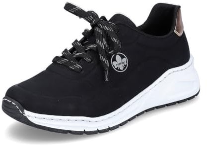 Rieker Damen Low-Top Sneaker M4903, Frauen Halbschuhe, lose Einlage,Freizeitschuhe,Laufschuhe,straßenschuhe,Sportschuhe,schwarz (01),40 EU / 6.5 UK
