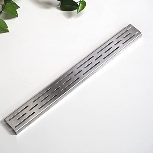 WITEN&NOCK Abdeckung für 50cm Duschrinne Edelstahlrost Zubehör Ersatzteil für Dusche Bodenablauf Design Linien Schlitz Länge 483 mm