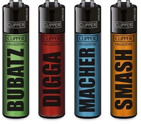 Clipper® Feuerzeuge - 4er Set + Crystal Balls (FFX Impact Jugendwort)