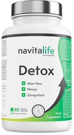 Detox Minceur Puissant et Rapide | Éliminer les Toxines, Perdre du Volume, Nettoyer le Côlon | Aloe Vera Cleansing Detox, 90 Gélules Hautement Biodisponibles, Améliore la Digestion | Navitalife