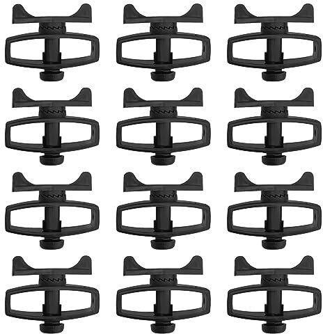 UOIENRT 12 Stück Elektrozaunspanner Drahtspanner tragbar in Line Spanner für Bauernhof (schwarz)