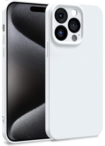 MyGadget Cover per iPhone 15 Pro - Custodia in Silicone Morbido a Doppio Strato – Case con Protezione Fotocamera & Fodera Interna Antigraffio - Bianco