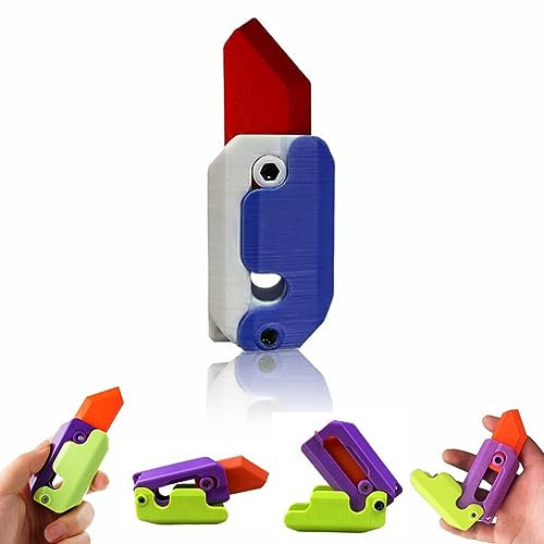 ESPRY 3D Printing Fidget Knife Toy,Gravity Knife Toy,Plastic Fidget Toys,3D Printed Plastic Knife,3D Printed Gravity Knife Fidget Toy,Turnip Knife Carrot Knife Toy (C)