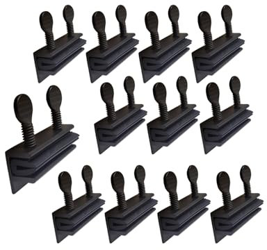 QCAA Sicherheitsschloss für Schiebefenster mit Vinylfutter, kindersicheres Schloss, Aluminium, ölgeriebene Bronze, 12 Stück, hergestellt in Taiwan