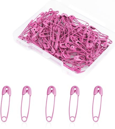 500 Stück Sicherheitsnadeln Klein, 19mm Mini Sicherheitsnadeln für Kleidung Metall Sicherheitsnadel für Kleidung Nähen Basteln Schmuckherstellung (Rosa)
