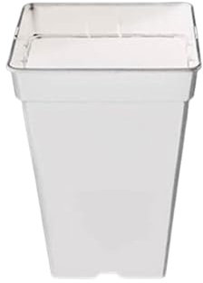 GROWMANIA Pack 5 Macetas Blancas Cuadradas para Plantas 7L - Cinco Maceteros de Plástico para Flores 20x20x27 cm