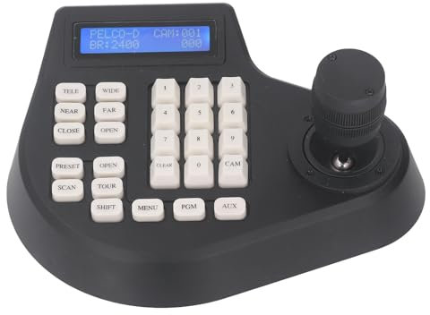 Focket Controlador PTZ, Controlador de Cámara Domo Coaxial Analógico, Teclado de Decodificación de Joystick 2D con Entrada PELCO/P RS485 y Pantalla LCD para Transmisión en Vivo (Enchufe