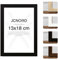 JCNORD Cadre Photo en Bois MDF Noir de 13x18 cm Avec Verre Plexi Incassable | Cadre Photo Moderne Pour Murs et Tables
