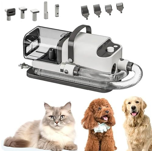 Kit De Toilettage Multifonctionnel Pour Chien 1300 W, Aspirateur Pour Animaux De Compagnie 1,8 L Avec Tondeuse À Poils De Chat Et De Chien, Aspiration 20 000 PA 99 % Poils D'animaux, Machine De Soin
