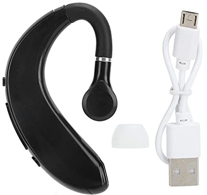 Beufee Oreillette Bluetooth, Oreillette Bluetooth sans Fil, Oreillette Bluetooth à Une Seule Oreille, Mains Libres, Antibruit, pour Le Travail De Bureau des Camionneurs
