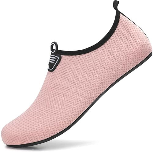 sportvibe Water Shoes Women Beach Shoes Men Lightweight Barefoot Aqua Quick Dry Breathable Swim for Surfing Running Driving Pool Yoga (Pink,6 UK/39 EU)