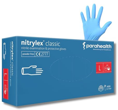 parahealth 100 guanti in nitrile, senza polvere, senza lattice, ipoallergenici, per alimenti, guanti medici usa e getta, guanti in gomma S, M, L, XL (nitrile, S)