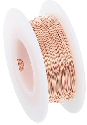 PATIKIL 50M Filo di Rame Nudo Solido, 26 Gauge Filo Rame Puro 0,4mm Morbido Filo per Gioielli e Legature per Piante Metalliche (164 Piedi)