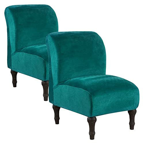 Mswborml D,2PCS, Samt Hussen für Cocktailsessel Ohne Armlehne, Abnehmbar Bezug für Cocktailsessel Ohne Armlehnen, Universal Sofabezug Ohne Armlehnen 1 Sitzer Waschbare Sesselschoner für Hotel Cafe