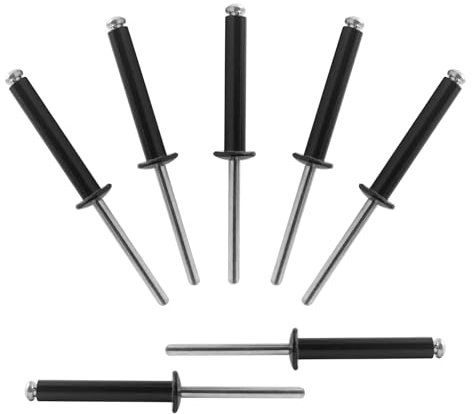 ALLCLEAN Blindnieten aus Aluminium, 4,8 x 30 mm, Aluminiumgriff und Stahldorn Schwarz, 100 Stück