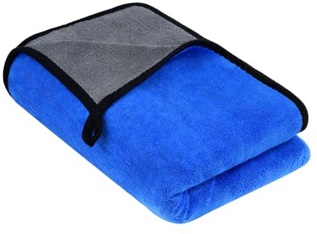 URAQT XXL Panni in Microfibra per La Pulizia Della Casa e Dell'auto, 90x60cm, 500GSM Assorbenti, Asciugatura Senza Graffi, Grande, Panno Asciugatura di Pulizia in Microfibra Superfine