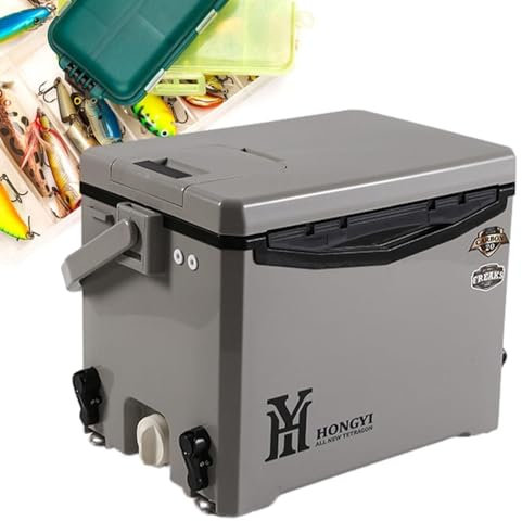Insulated Cooler Box - Portable Ultra Light Cool Box Hard Cooler | Hard Cooler with Wheels, Travel Cooler for Drinks, Picnics, Boats, Keeps Drinks Cold and Fresh