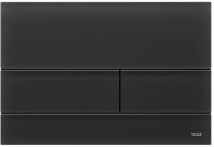 TECEsquare II WC-Betätigungsplatte Glas, für Zweimengentechnik, 92408, Farbe: Glas schwarz satiniert