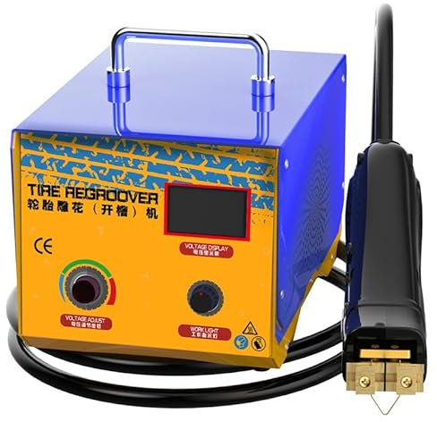 Herramienta para ranurar neumáticos, rectificador de Hierro para neumáticos, con 20 Cuchillas de Corte con Calentamiento, Ranuras de Corte de 2 a 14 mm de Ancho y 9 a 14 mm de Profundidad