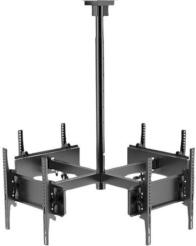 QICBYING Supporto TV da Soffitto Girevole - Supporto TV da Soffitto A Quattro Lati, Supporto per Schermo Piatto/Curvo A Movimento Completo da 32-50 Pollici, Regolazione Telescopica Dell'altezza