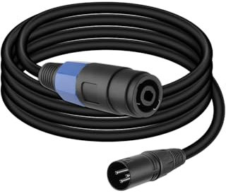 GELRHONR Câble d'Extension Audio Speakon Femelle vers XLR, avec Twist Lock, pour Tables de Mixage et Haut-parleurs (Female vers XLR mâle (1.8 m))
