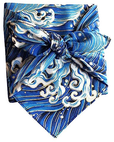 HOOTNEE Japanisches Bento Wickeltuch Aus Exquisitem Stoff Handgefertigtes Furoshiki Tuch Eisblau Dekorativer Stoff Für Bento Boxen Und Ideal Für Besondere Anlässe