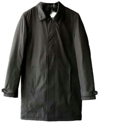 JXQXHCFS Coupe-vent mi-long résistant et chaud pour homme - Couleur unie - Style décontracté - Veste droite à revers de couleur unie, BK001, XS