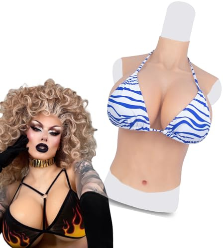 ALZRGORA Silicone Breastplate,Fake Boobs,Breast Plates,Half Body | Silicone Breast,Silicone Boob,Fake breasts Forms,Silicone Breast Forms,Breast Plate,C-G Cup,Drag Queen,Crossdresser