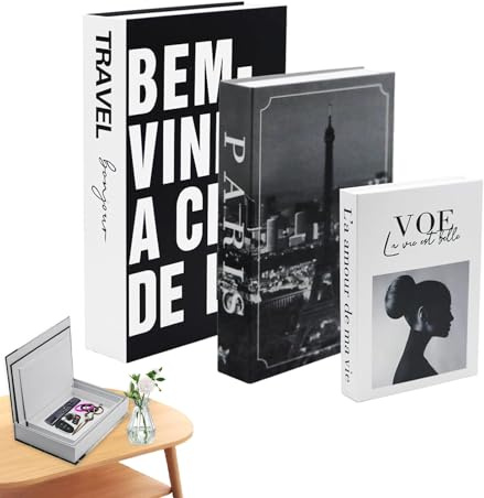 3 Stück Dekorative Bücher, Moderne Buchdekorationen, Buchset Dekoratives Modebuch, Home Decoration, Home Decoration, Ideal für Couchtisch, Typ B