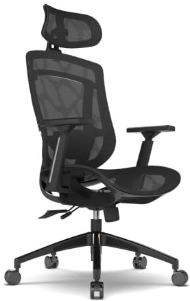 GT OMEGA Master Ergonomic Chair Black Mesh - with Adjustable Headrest