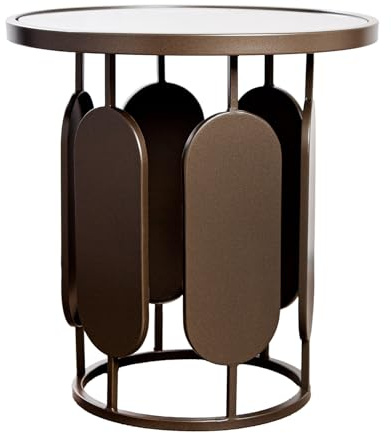Casablanca Beistelltisch Zulu - Metall - anthrazitfarben - runde Form - Höhe 48cm x Ø 45cm - metallische Optik