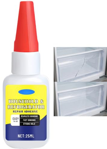 Strong Adhesive Glue for Refrigerator Drawer Repair,All Purpose Clear | Fast Drying,Extra Strong Bonding Glue for Plastic Freezer Shelves&Fridge Seal,Freezer Drawer with Low-Temperature Resistance
