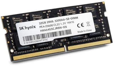 Sk Hynix 32GB DDR4 3200MHz Laptop RAM SO-DIMM 260-Pin PC4-25600 CL22 HMAA4GS6CJR8N-XN Notebook Arbeitsspeicher für ThinkPad Latitude EliteBook ProBook XPS Legion