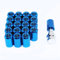M MODAUTO Juego de Tuercas Abiertas para Esparrago Rueda o Separadores, con Llave de Apriete Hexagonal, Paso de Rosca M12 X 1,50mm, 20Pcs, Modelo F320BBL, Color Azul