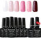 Kanorine Ensemble de vernis à ongles gel 8 pièces (6 couleurs + base et top coat) Séchage Vernis Semi permanent UV/LED soak off Gel Nail Polish Vernis longue durée 10 mlx8