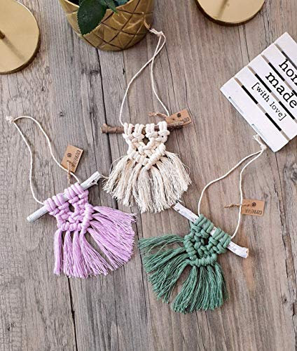 Mini Makramee JULE - Anhänger für Rückspiegel oder Wanddeko - FARBWAHL