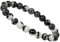 ELEDORO echtes Edelstein Perlen Armband - Natürliche Chakra Power Steine, Stretch Design, 8mm (Panda Jaspis)
