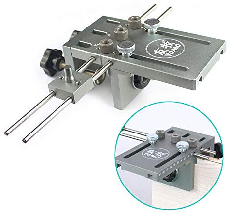 3-in-1Dowel Jig Dübelvorrichtung Dübellochbohrmaschine Holzbearbeitung Selbstzentrierende Dübellochbohrer Führungsset mit 6/8/10/15mm Bohrschablone