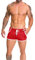 Uomo Maglia Atletico Fitness Pantaloncini per in Esecuzione Allenarsi Nuoto Asciugatura Veloce Leggero Color Red Size M