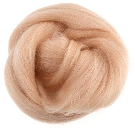 Trimits Natural Felting Roving Wool, Peach, 10 g